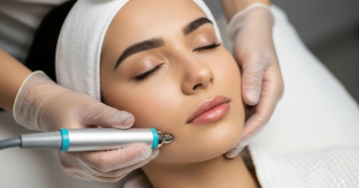 Woman receiving ThermaVein treatment on the face in Wyomissing, PA