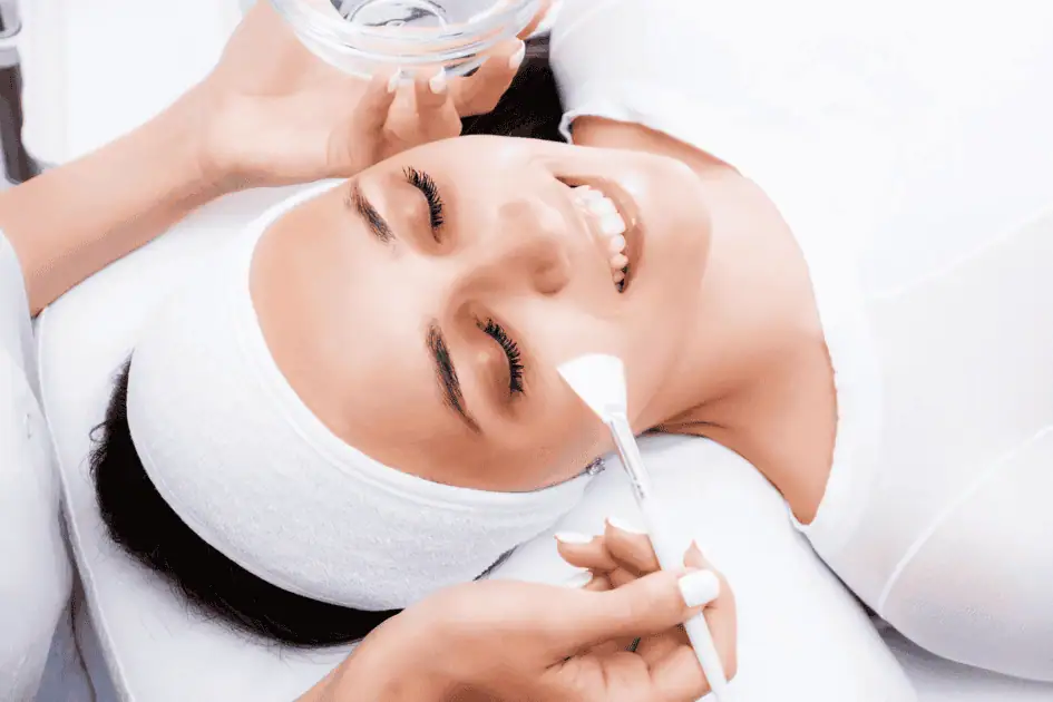 Woman receiving Chemical Peel treatment