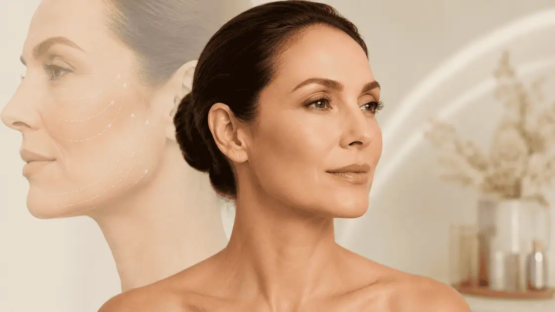 Woman with naturally restored facial volume highlighting the results of facial fillers for cheeks, under-eyes, and jawline rejuvenation.